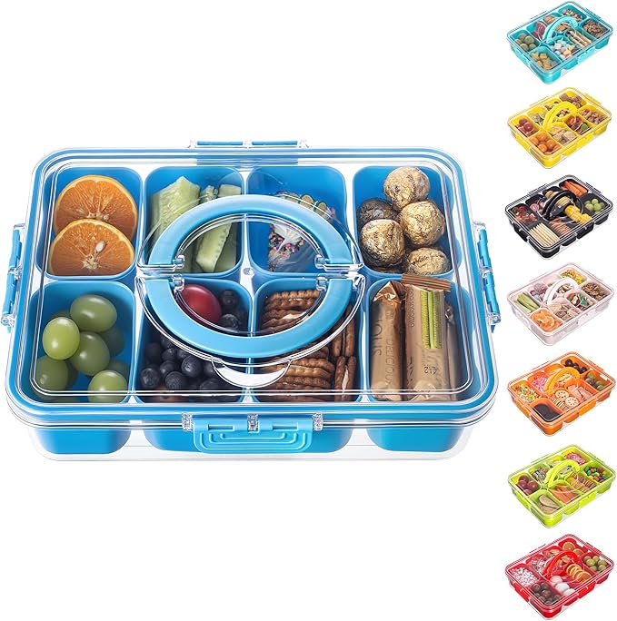 Divided Serving Tray with Lid and Handle by Dingerjar