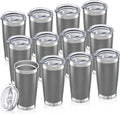 20oz Tumbler Bulk with Lid Stainless Steel Tumblers, 12 Pack | Leak Proof Lid by Unknown