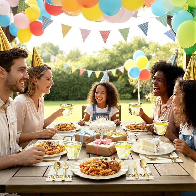 Glowserve 175 Piece Disposable Plastic Plates Dinnerware Set - Image 7