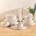 Ceramic Dinnerware Set for 8, 24-Piece Plates and Bowls Set | Lightweight by TheTerra