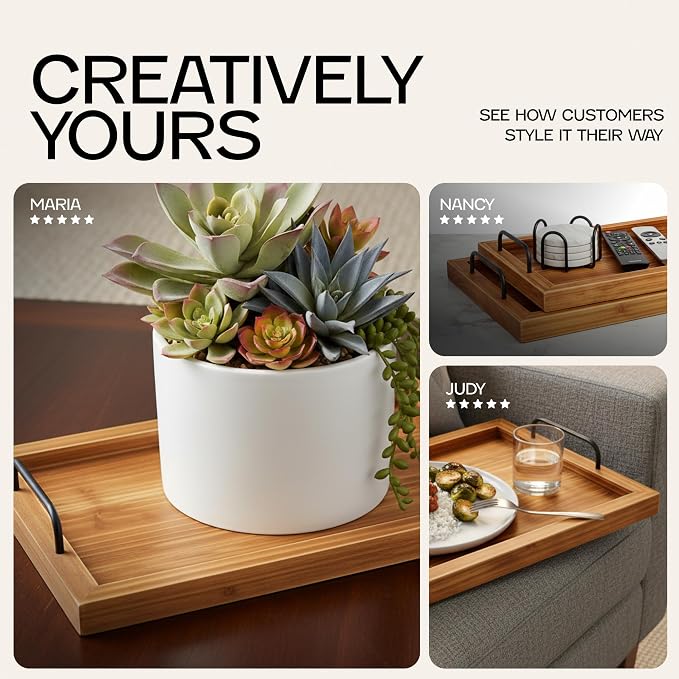 Besti Rustic Vintage Food Serving Trays | Nesting Wooden Board - Image 8