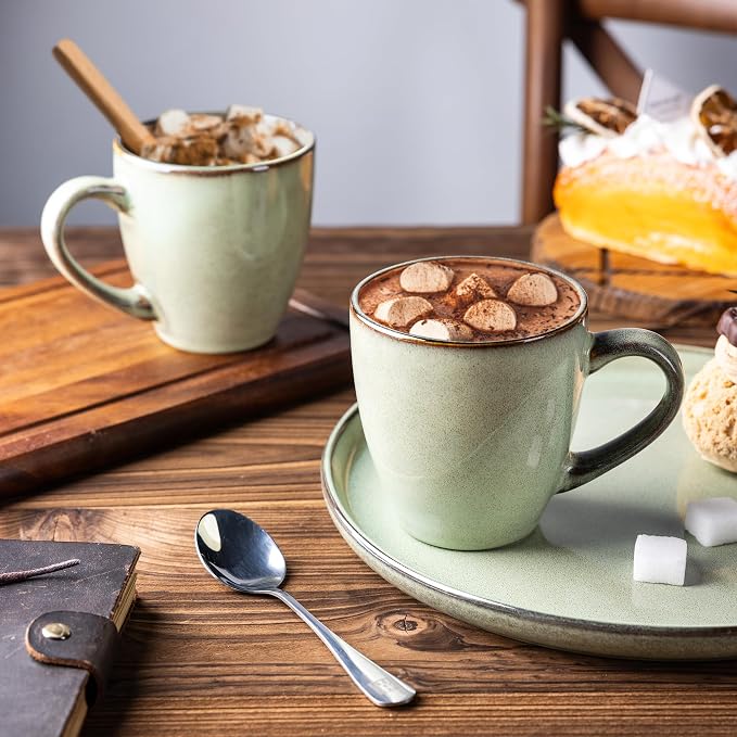 GBhome Ceramic Coffee Mugs Set of 4, 12oz Stoneware Coffee Mugs Set - Image 5