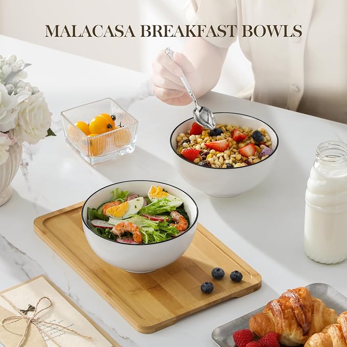 MALACASA Porcelain Soup Bowls, Dishwasher and Microwave Safe, Series Regular - Image 7