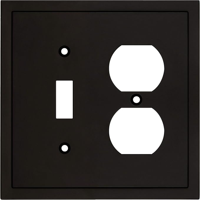 Modern Edge Decorative Wall Plate Switch Plate Outlet Cover, Durable Solid Zinc by HenneBery