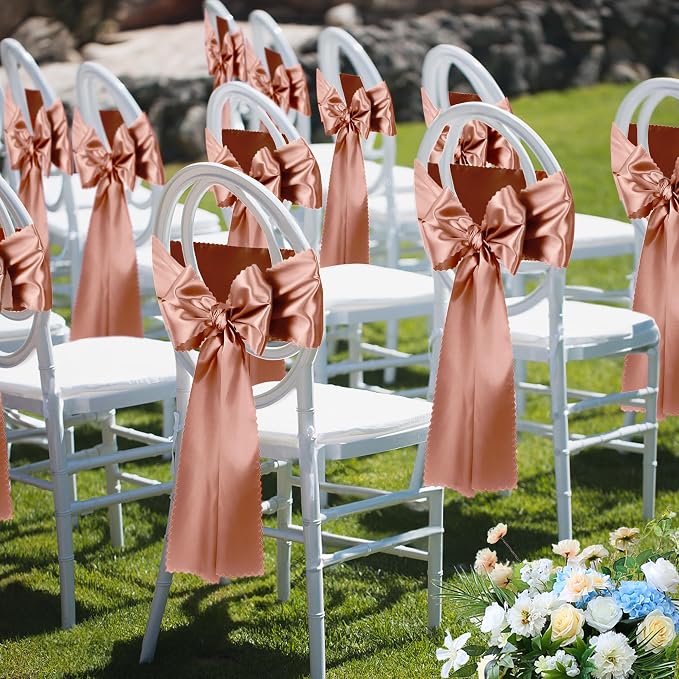 VACVELT Rose Gold Satin Table Runners, 12x72 Inch, 6 Pack, Scalloped Edge | - Image 9