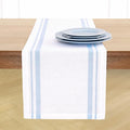 Solino Home 100% Pure Linen Table Runner, 14 x 108 in, French Stripe | Table by SolinoHome
