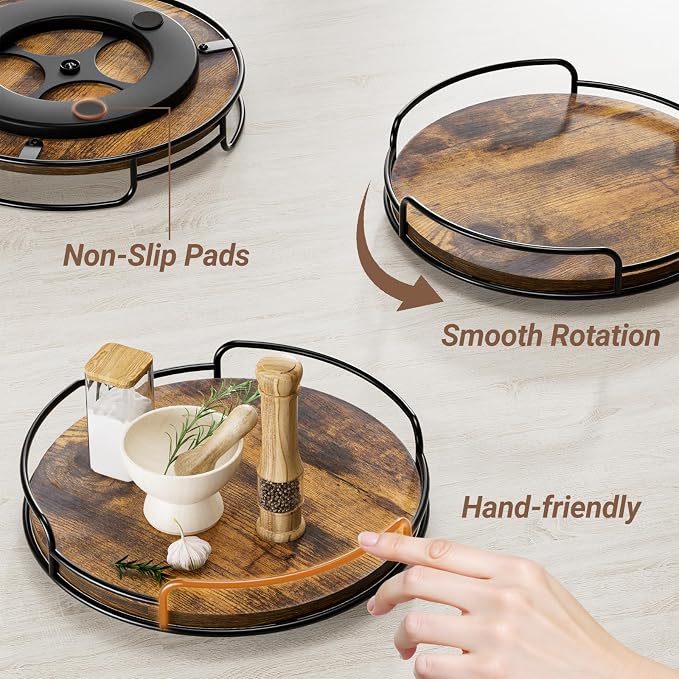 WOWBOX 10" Wood Lazy Susan Turntable Organizer - Image 5