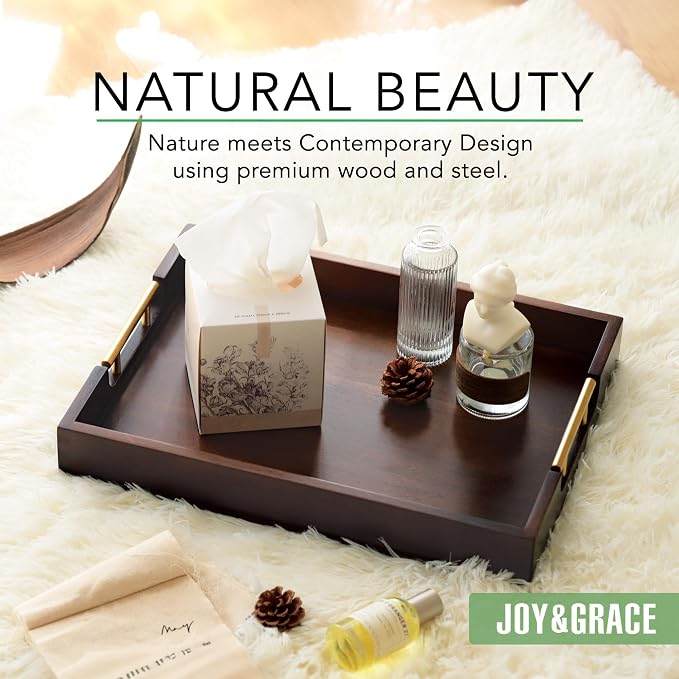 Joy&Grace Acacia Wood Ottoman Tray - Image 3