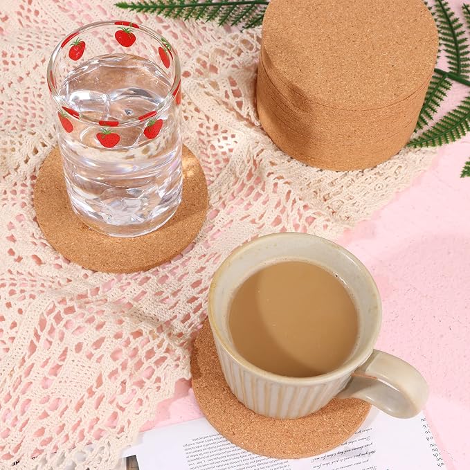 200 PCS Cork Coaster Bulk for Drink Absorbent 4 Inches Tea or Coffee Coaster - Image 5