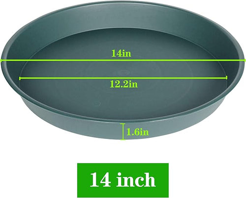 2 Pack of 14 inch Plant Saucer, 1.7" Depth Tray, Large Deep Garden Plastic - Image 2