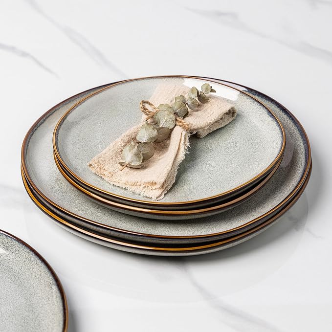 AmorArc Ceramic Plates Set of 6, 8.5 Inch Stoneware Small Dinner Plates Set | - Image 6