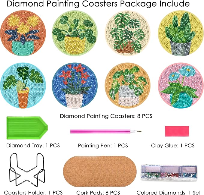 TDOOW Diamond Art Coasters Kits, Diamond Art Kits - Image 3