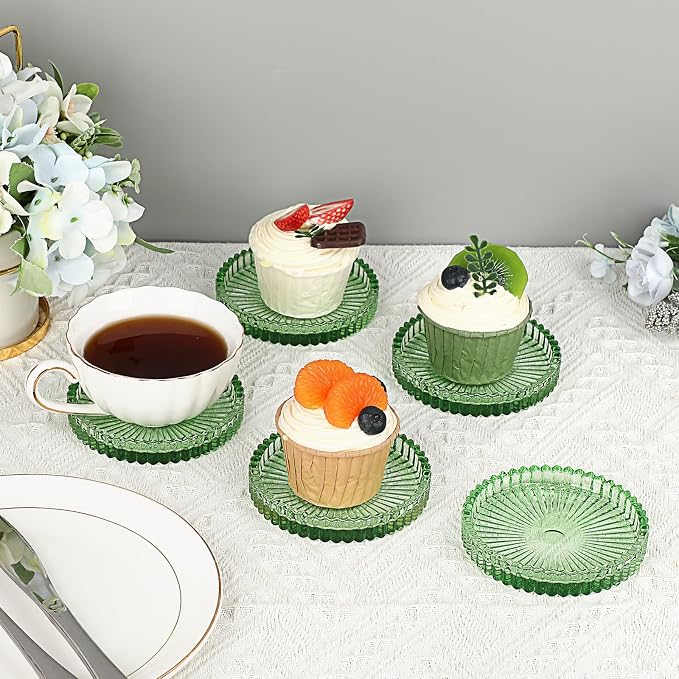 JUXYES Set of 5 Heat-Resistant Clear Glass Coaster - Image 7