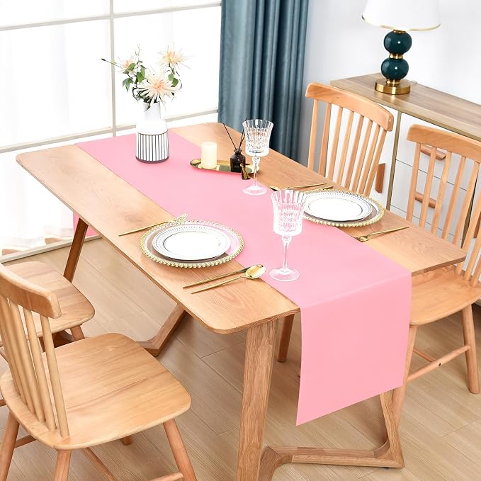 Wolkemer Farmhouse Pink Table Runner Dining Table Runners 90 Inches Long | - Image 2