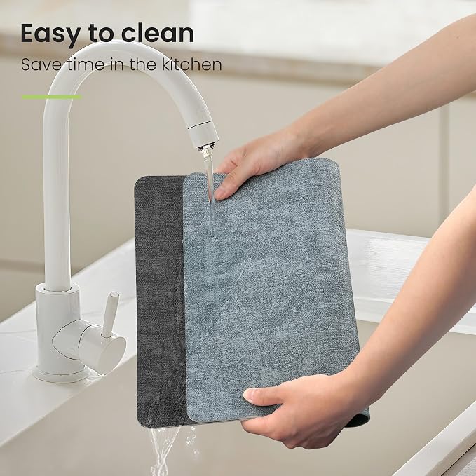 Fyvva Placemats Set of 4 Wipeable Reversible Faux Leather - Image 5