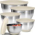 Premium Mixing Bowls With Lids Set, Airtight Lids, Thicker Stainless Steel by PriorityChef
