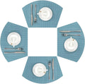 SHACOS Round Table Placemats Set of 4 Small Wedge Placemat Wipe Clean Heat by SHACOS
