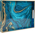 Blue Serving Trays, Plastic Rectangular Serving Tray by MAONAME