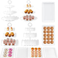 10Pcs Dessert Table Display Set, 3 Tiered Cupcake Stand, Cupcake Holder & Cake by Riccle