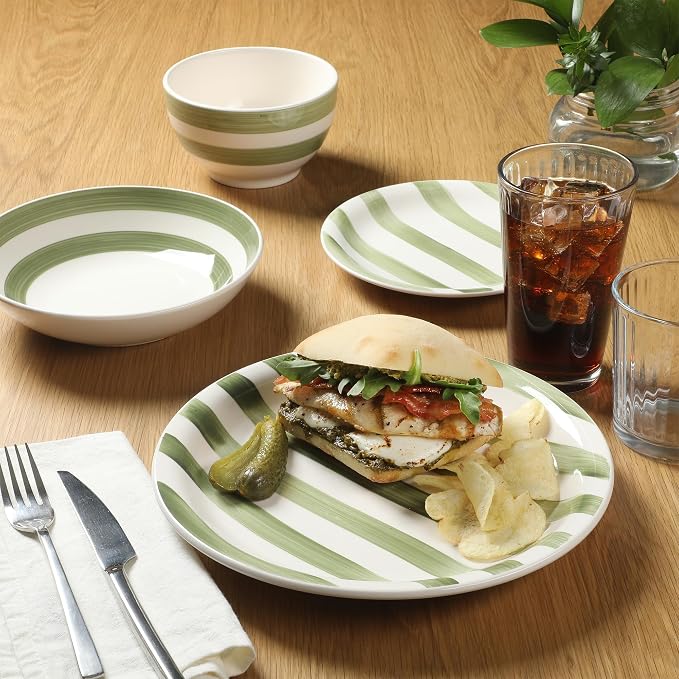 Gibson Home Kenwood Shores 16 Piece Dinnerware Set, Hand-Painted Stoneware - Image 5