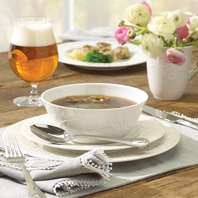 Lenox Opal Innocence Carved Porcelain 4-Piece Dinnerware Set - Image 3