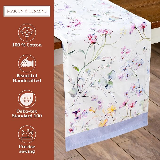 Maison d' Hermine Table Runner 100% Cotton 14.50" x 108" | Table Runners 108 - Image 2