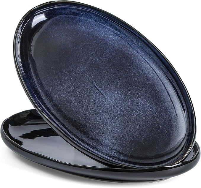 vicrays Serving Platter Ceramic Tray Plates Extra Large Oval 14.5 Inch by VicraysCeramic