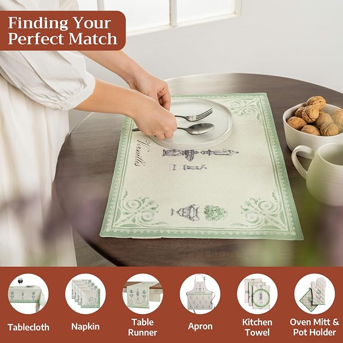 Maison d' Hermine Placemats Set of 2 Reusable 100% Cotton | Cloth Place Mats - Image 4