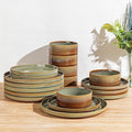 Ceramic Dinnerware Set for 6, 18-Piece Plates and Bowls Set | Lightweight by TheTerra