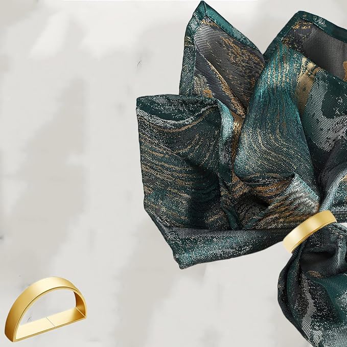 32 Pcs Matt Gold Napkin Rings - Image 4
