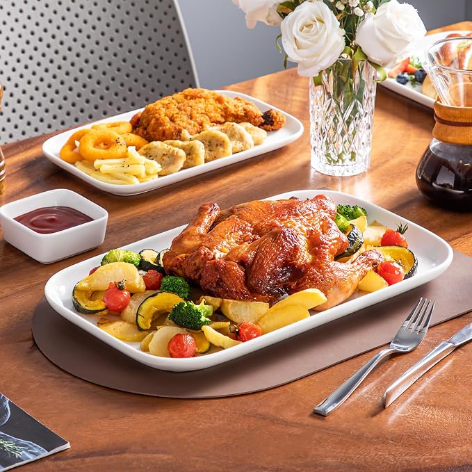 vancasso Stern Serving Platters Set of 3, 11/13/ 15 Inches Rectangular Ceramic - Image 6