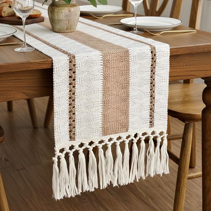 Boho Table Runner with Tassels 12x72 Inch - Image 6