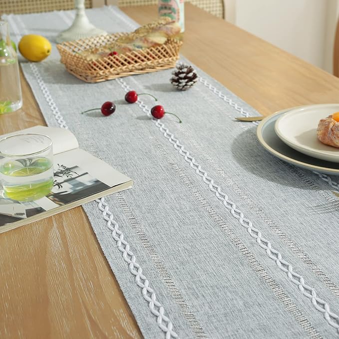 Wracra Rustic Linen Table Runner - Image 4