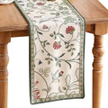 bilin gaier Designer French Linen Table Runner, Floral Pattern, Dining Table by bilingaier