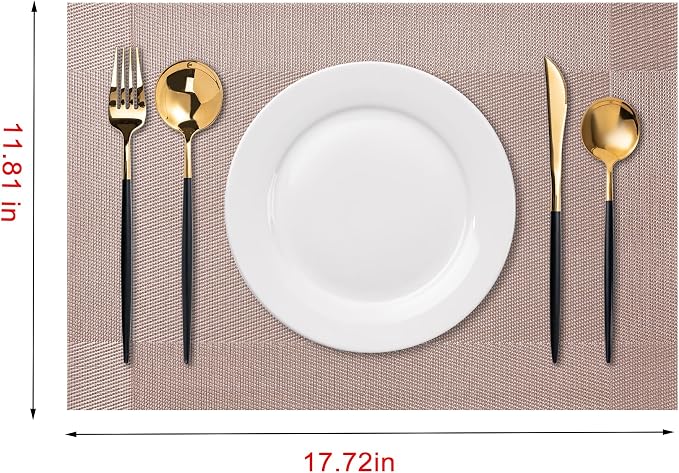 Placemats Set of 6 Washable Indoor | Outdoor Vinyl Place Mats - Image 2