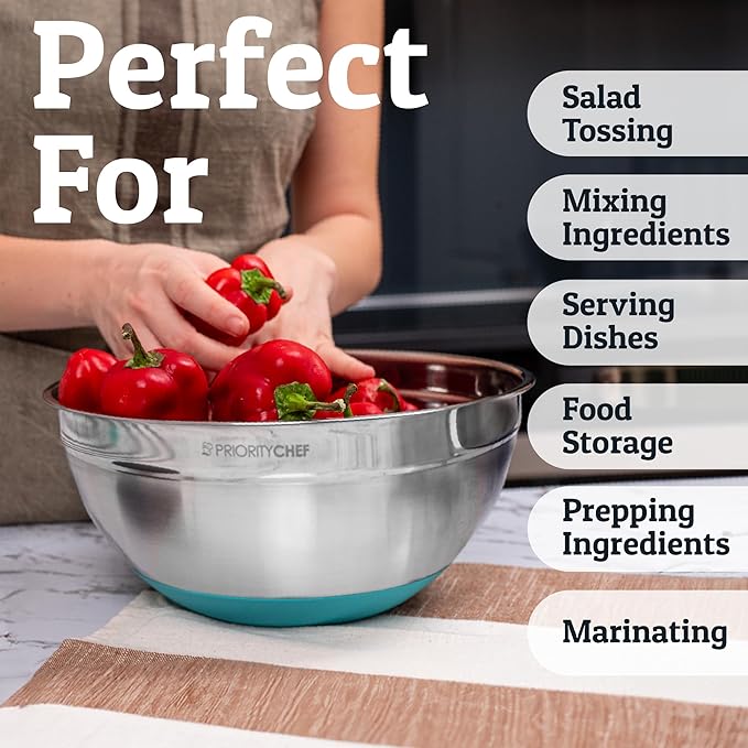 PriorityChef 6pc Stainless Steel Mixing Bowls - Image 5
