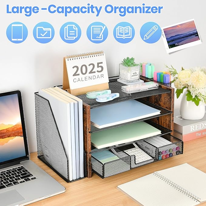 Desk Organizer, 4-Tier Desktop File Organizer - Image 2