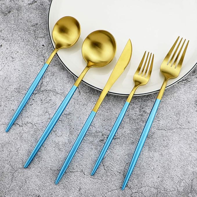 20-Piece 18/10 Stainless Steel Flatware Silverware, Luxury Dinnerware Set - Image 4