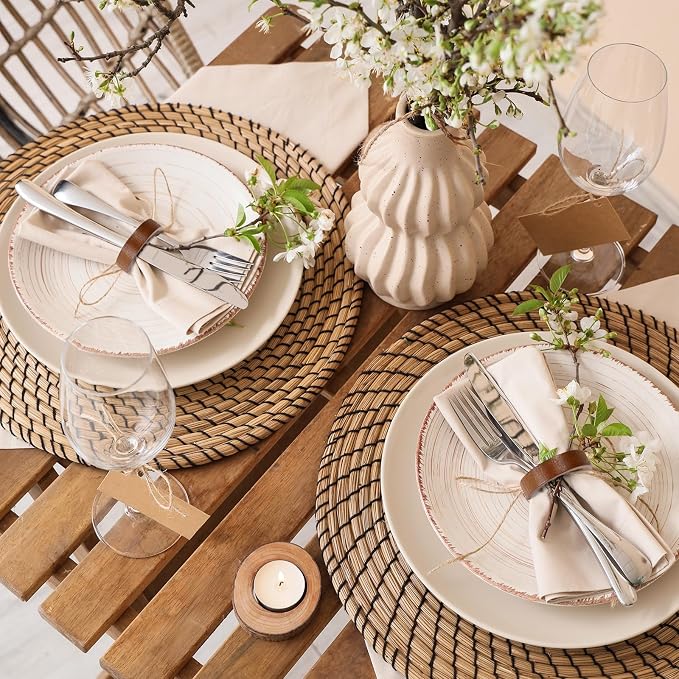 24 Pcs Wooden Napkin Rings Handmade Dining Napkin Holder Buckles Farmhouse - Image 7
