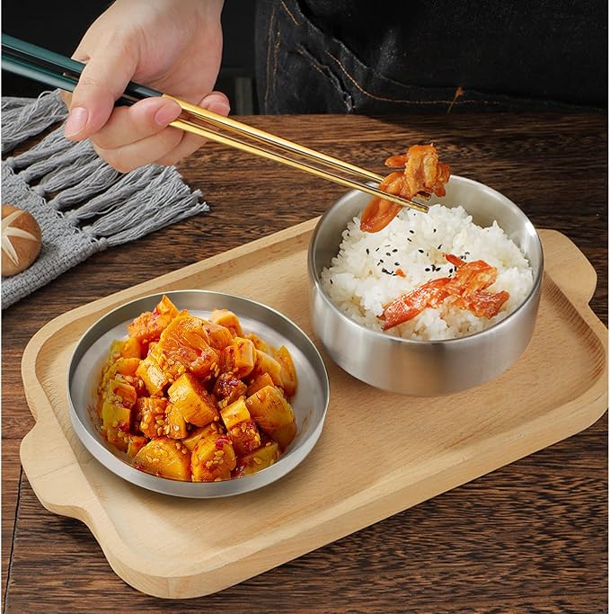 Stainless Steel Rice Bowl with Lid, - Image 4