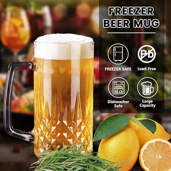 2 Pack Beer Mugs For Freezer, Double Wall Insulated Glasses – Freezer Mugs - Image 3