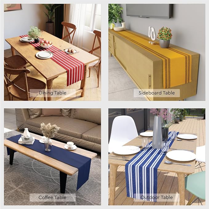 Encasa XO Dining Table Runner 13"x59" | Yarn Dyed Fine Ribbed Cotton | Solid - Image 6