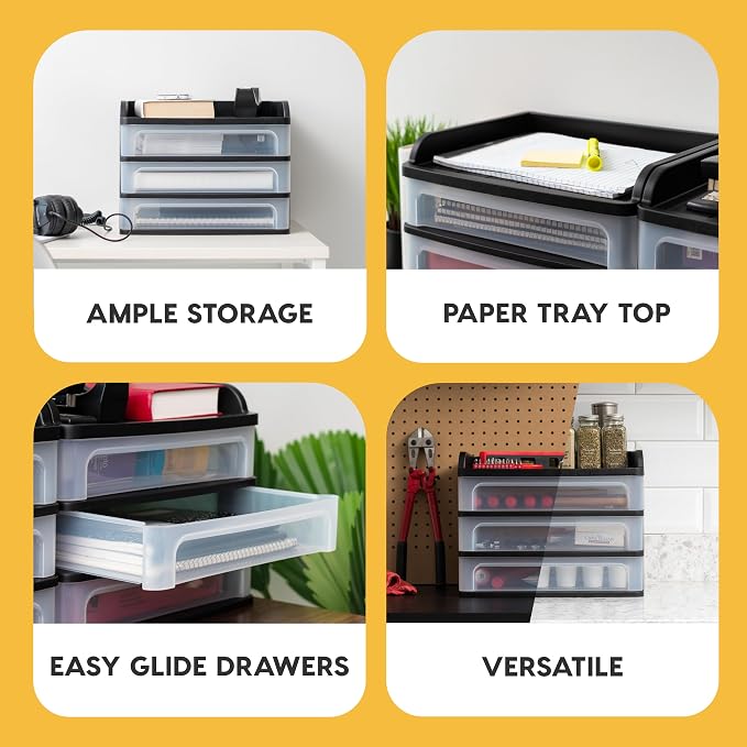 IRIS USA 3-Drawer Medium Desktop Organizer - Image 4