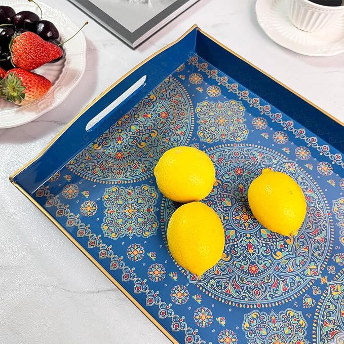 Boho Blue Decorative Tray, Serving Tray - Image 4