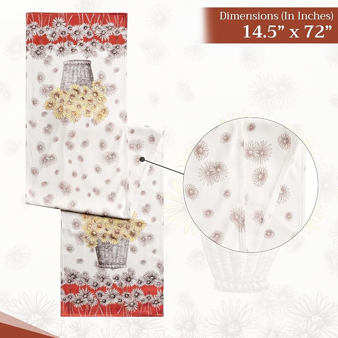 Maison d' Hermine Table Runner 100% Cotton 14.50" x 72" | Table Runners 72 - Image 6