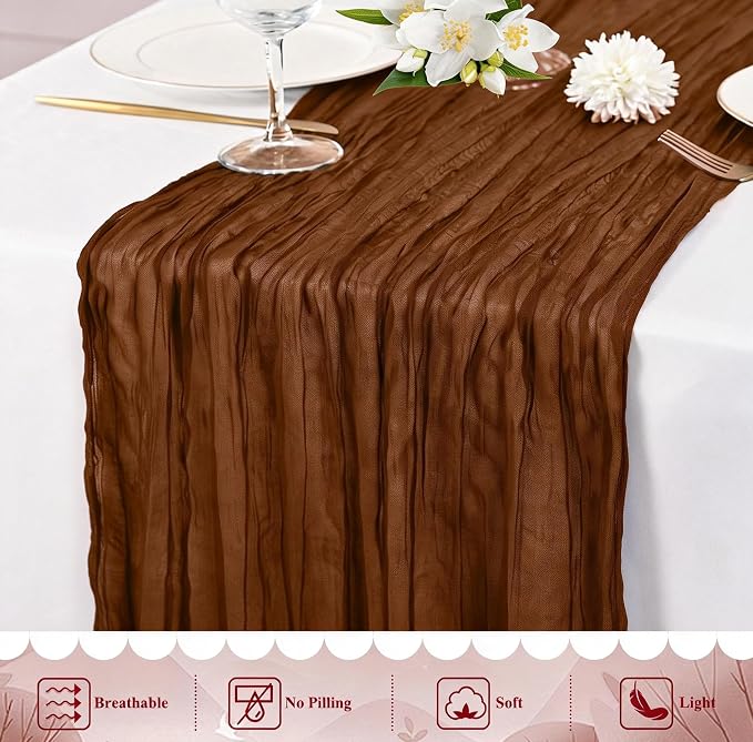 20 Packs Cheesecloth Table Runner 10FT Long Boho Gauze Fabric Table Runner - Image 6