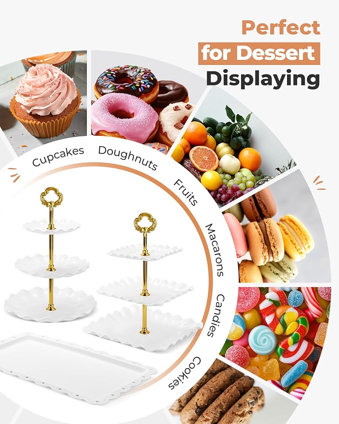 Kootek 10pcs Cupcake Stand Dessert Table Display Set Serving Tray - Image 6