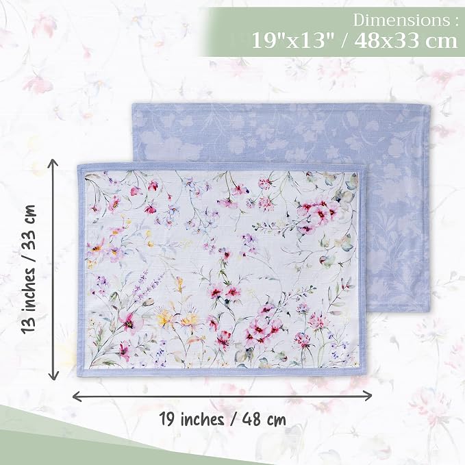 Maison d' Hermine Placemats Set of 4 Reusable 100% Cotton | Cloth Place Mats - Image 4