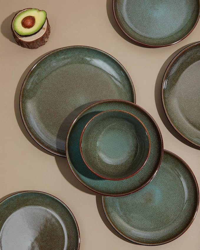 8.75 Inch Large Ceramic Pasta Bowls, 32 Oz Reactive Glaze Stoneware Pasta - Image 3
