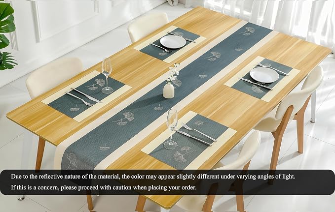 PIGCHCY Elegant Placemats with Matching Table Runner, Washable Durable Plastic - Image 7